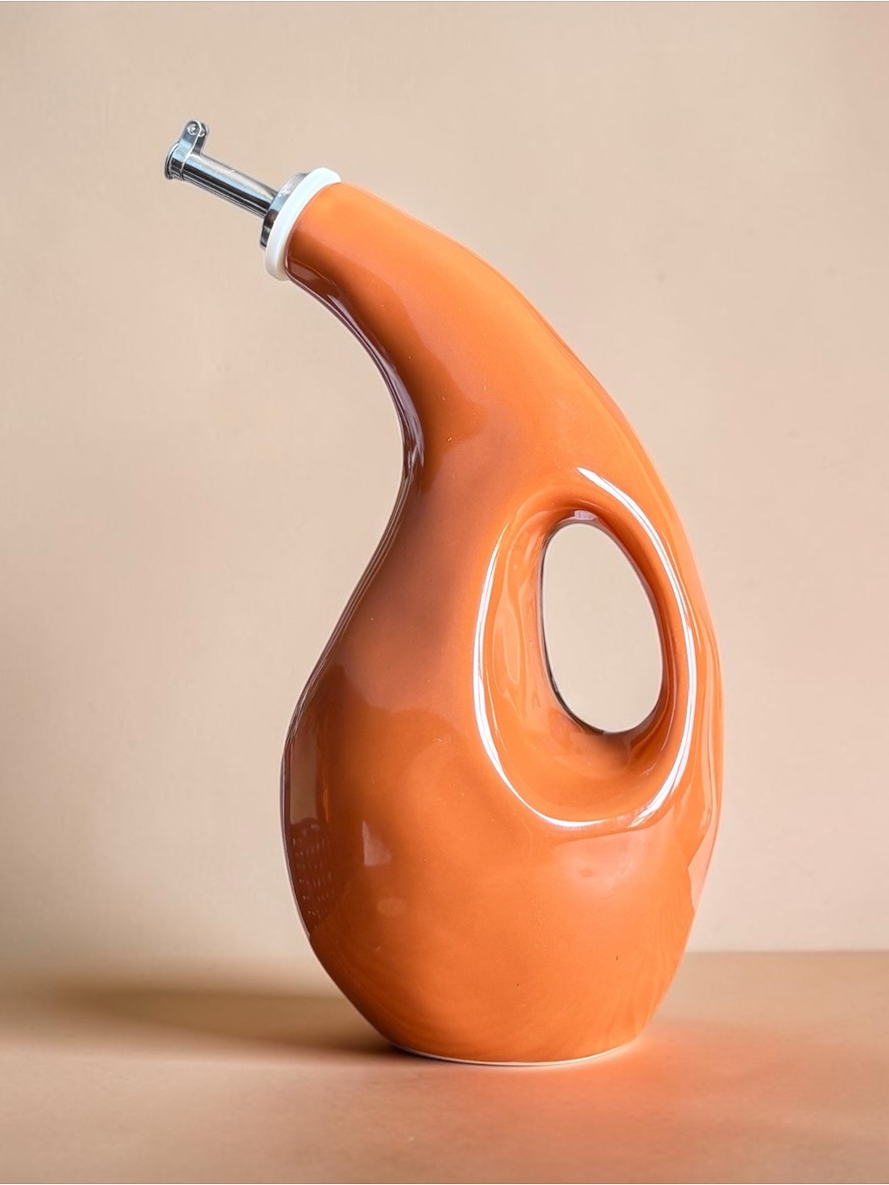 Rachael Ray Cucina Ceramic EVOO Olive Oil Dispenser Bottle 24oz Pumpkin Orange